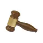 A stress-reliever gavel was enclosed to bring up imagery of stress experienced under the judicial system.