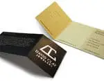 A folded business card can provide a break-away coupon or other offer