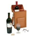 A leather wine carrier is a popular executive gift