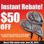The limited time instant rebate offer motivates immediate action as the rebate amount is taken off the at check-out